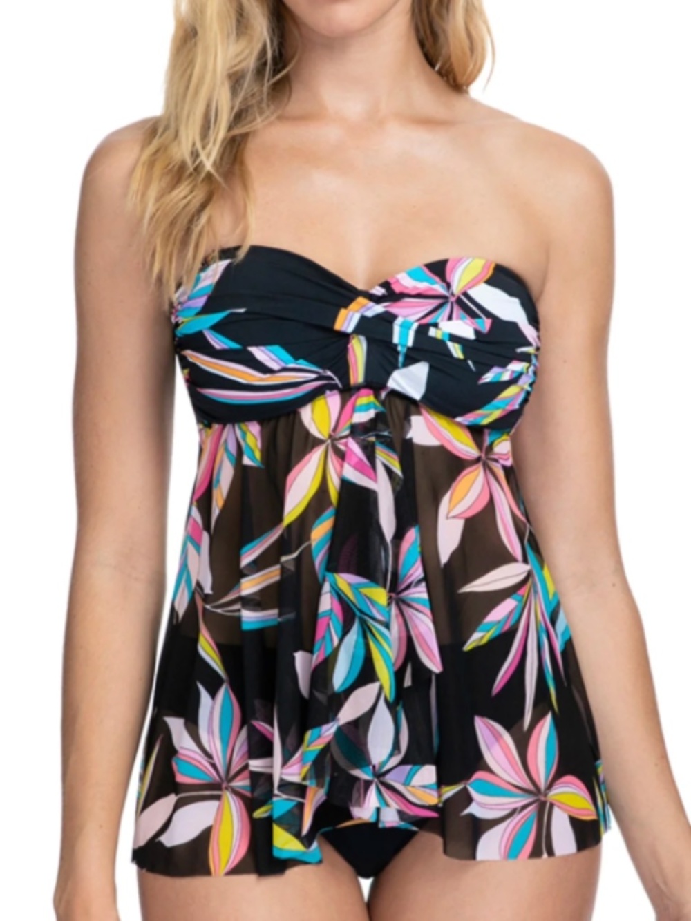 NWT Profile by Gottex Paparazzi Print Flyaway One Piece Swimsuit 14